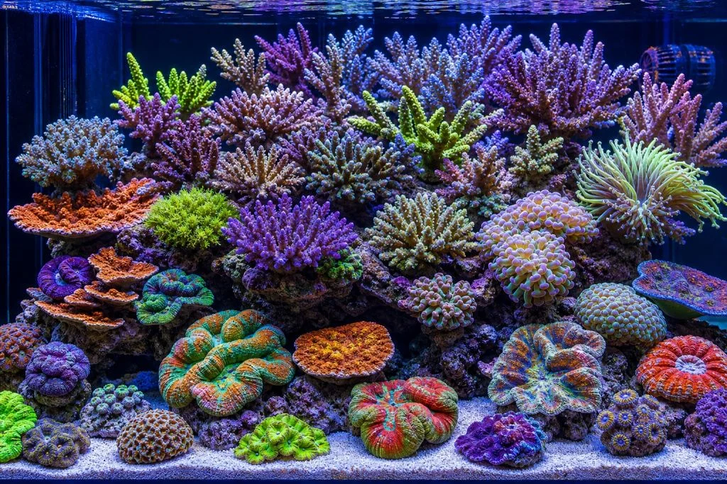 Мягкие кораллы в морском аквариуме